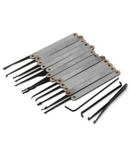 151 Stainless Steel Lock Pick Tool 15-Piece Set with Case Silver