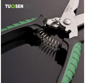 TUOSEN 8" Multifunctional Garden Tools Scissors Branch Shears Tinsmith Snips Green
