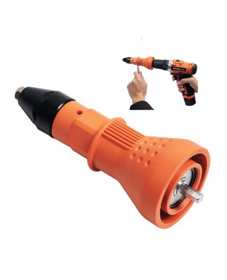 HILDA Electric Rivet Nut Gun Riveter Gun Cordless Riveting Drill Adapter Insert Nut Tool with Handle Orange