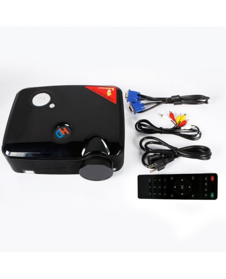 ProHome PH5 2500 Lumens 800*600 LED Projector Home Theater with HDMI USB VGA Input Black US Plug