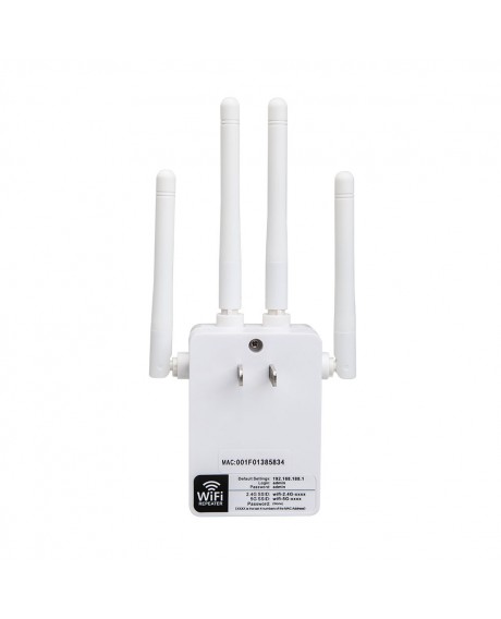 Wireless Wifi Repeater Router 1200Mbps Dual-Band 2.4/5G 4Antenna Wi-Fi Range Extender Wi-Fi Routers