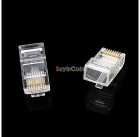 100 Pieces 8P8C RJ45 Modular Plug for Network CAT5 LAN