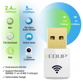 Mini 5ghz usb wifi adapter 600mbps 802.11ac wifi receiver Dual Band USB Ethernet Adapter Network Card for Computer PC