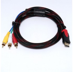 5Ft HDMI To 3-RCA Video Audio AV Component Converter Adapter Cable For HDTV
