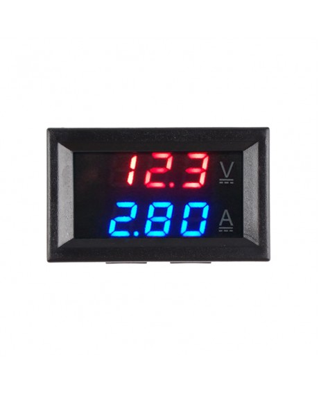 DC0-100V 10A LED Red Blue Dual Display Digital Voltage Ammeter For Home Use