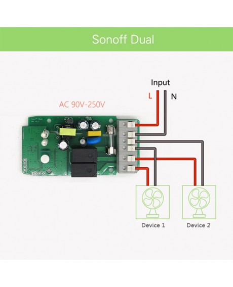 Sonoff Dual WiFi Wireless Smart Automation Switch Timer Module APP Remote