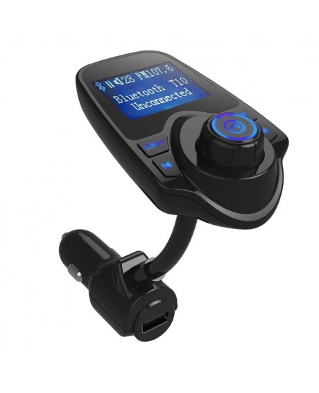 Hands-free Bluetooth Car Kit MP3 Music Player FM Transmitter 5V 2.1A USB Car Charger 1.44" LED Screen